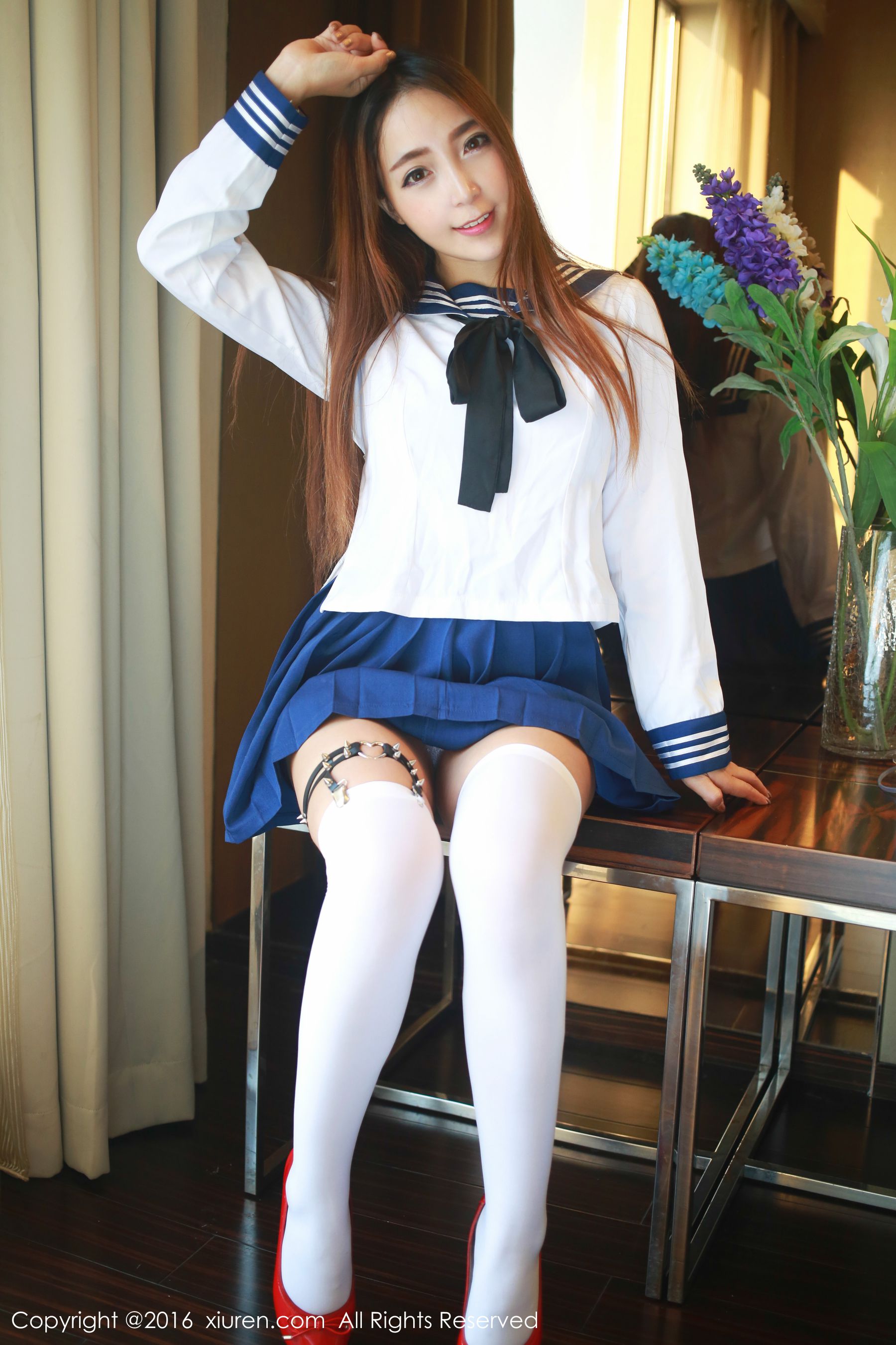 黄歆苑《学生装制服诱惑+抹胸内衣》 秀人网 No.486插图4