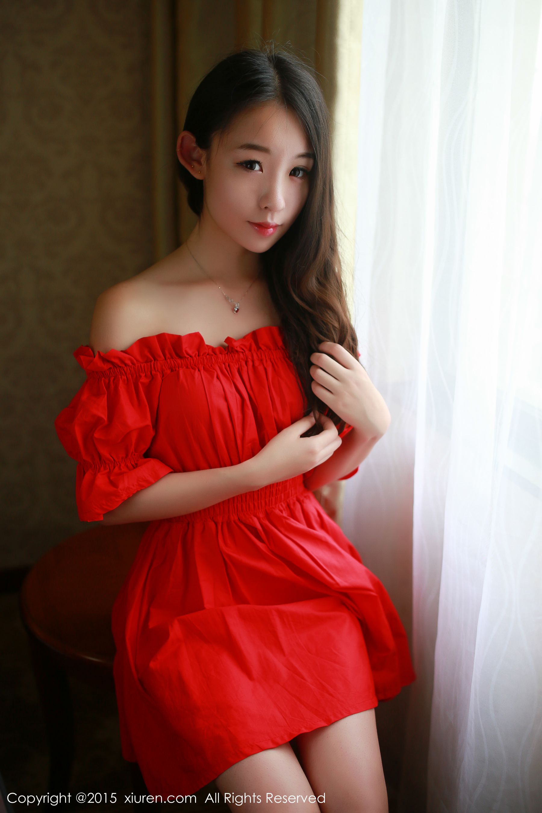 梓萱Crystal《连衣裙+热裤+网袜制服》 秀人网 No.347插图9