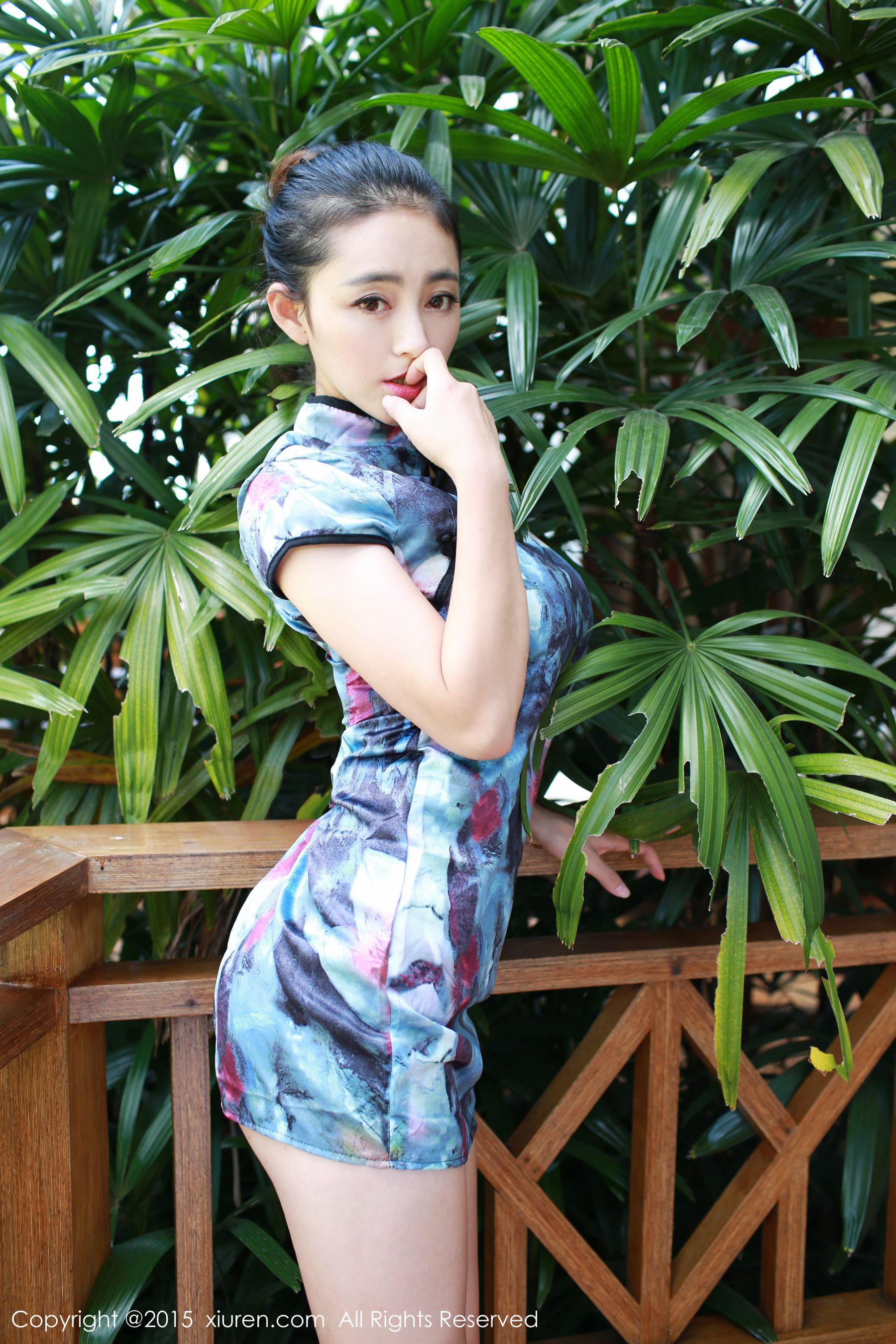 夏茉GIGI《旗袍+白色蕾丝吊袜装》 秀人网 No.393插图9