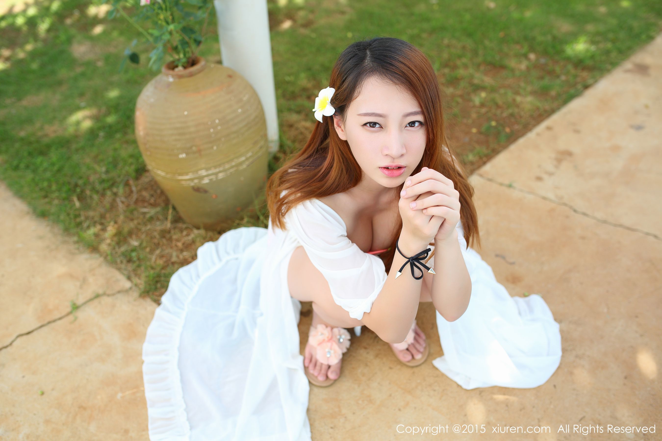 丽莉Lily《涠洲岛旅拍》薄纱长裙+海边系列 秀人网 No.346插图5