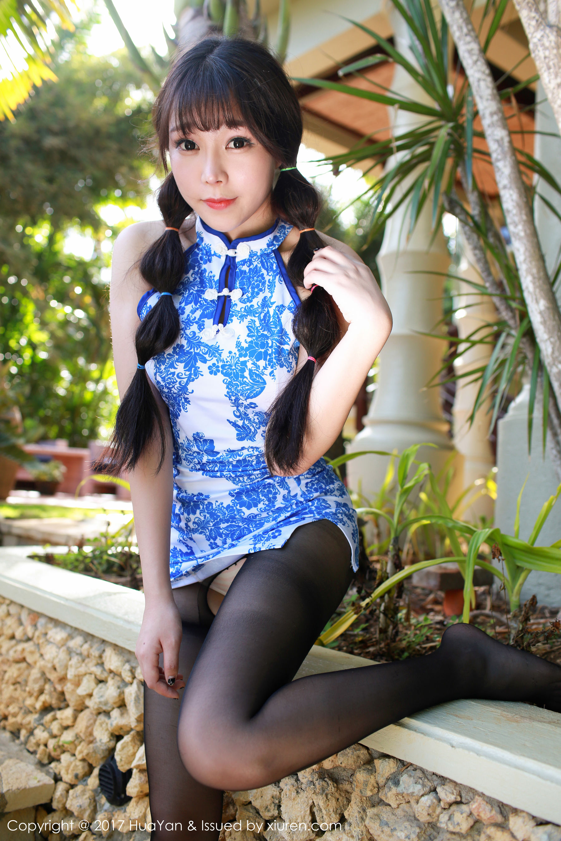 芝芝Booty《旗袍+黑丝》 花の颜 VOL.026插图2