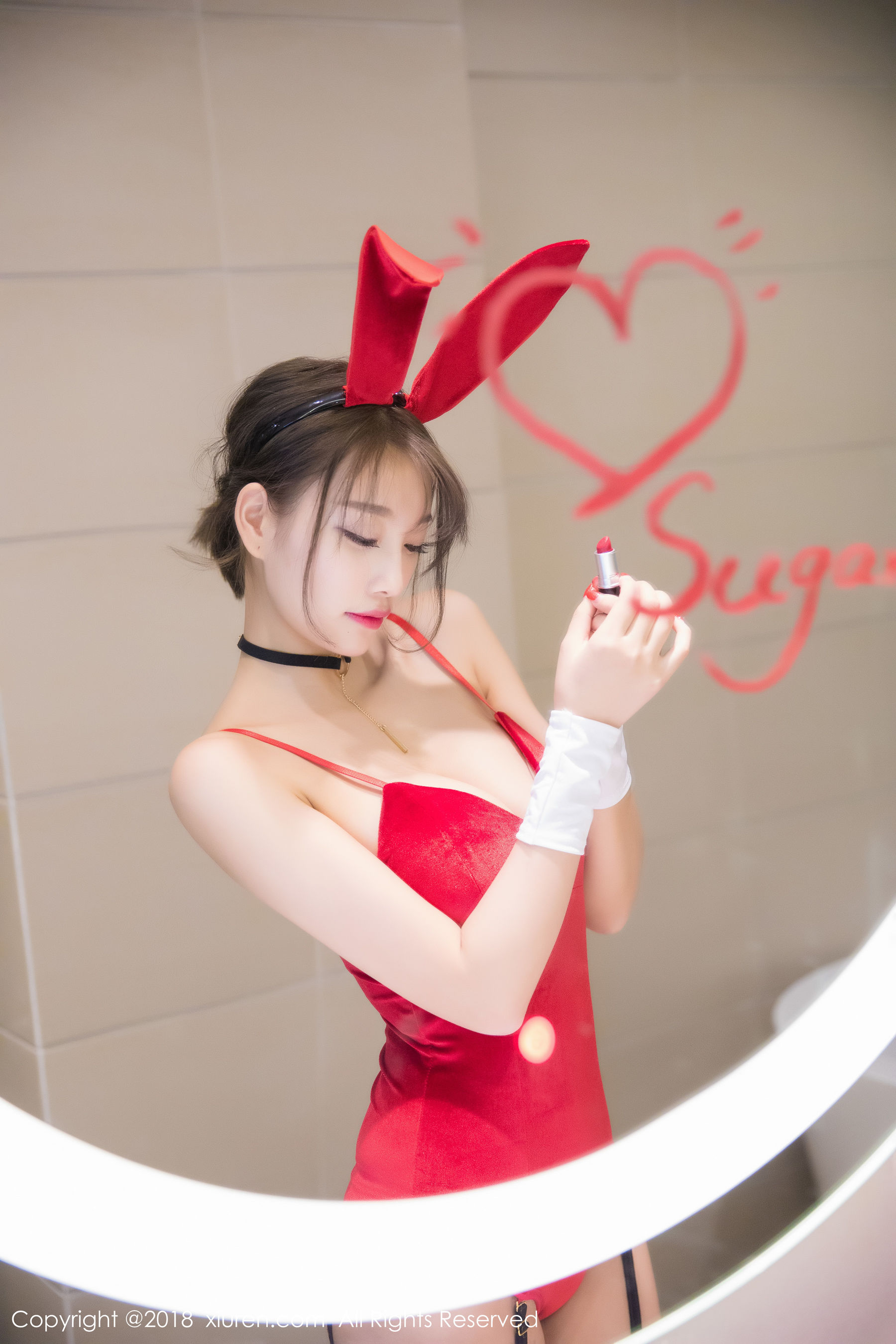 杨晨晨sugar《黑丝兔女郎+浴室湿身系列》 秀人XIUREN No.1033插图9