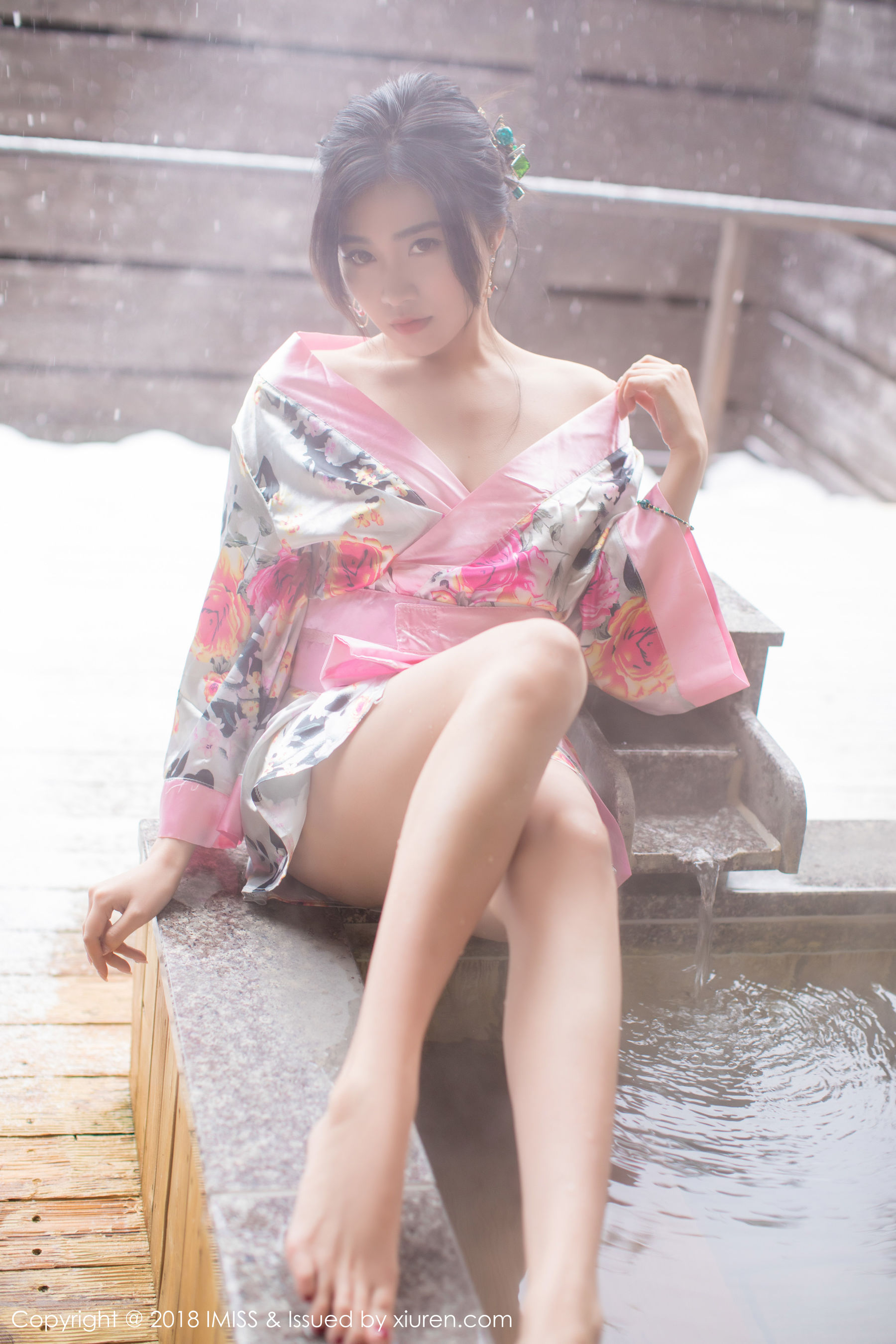 许诺Sabrina《浴池和服+蕾丝美腿》 爱蜜社IMiss Vol.221插图2