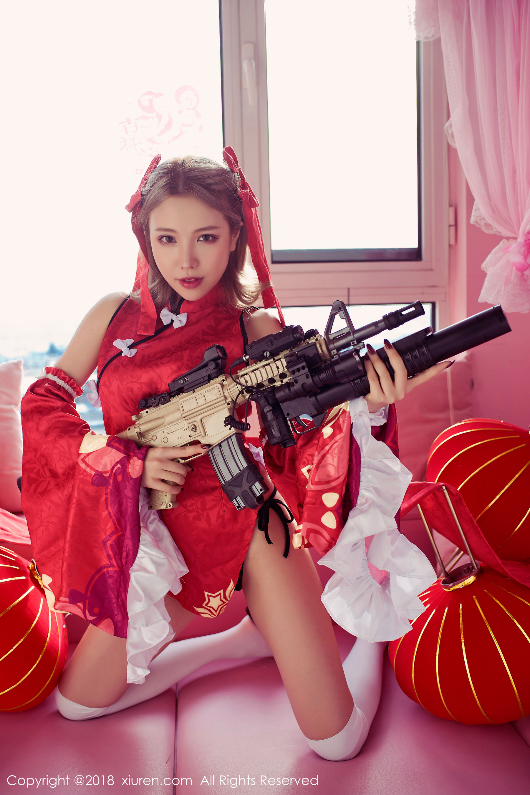 黄楽然《保鲜膜裹身+极品COS枪娘》 秀人 No.911插图8