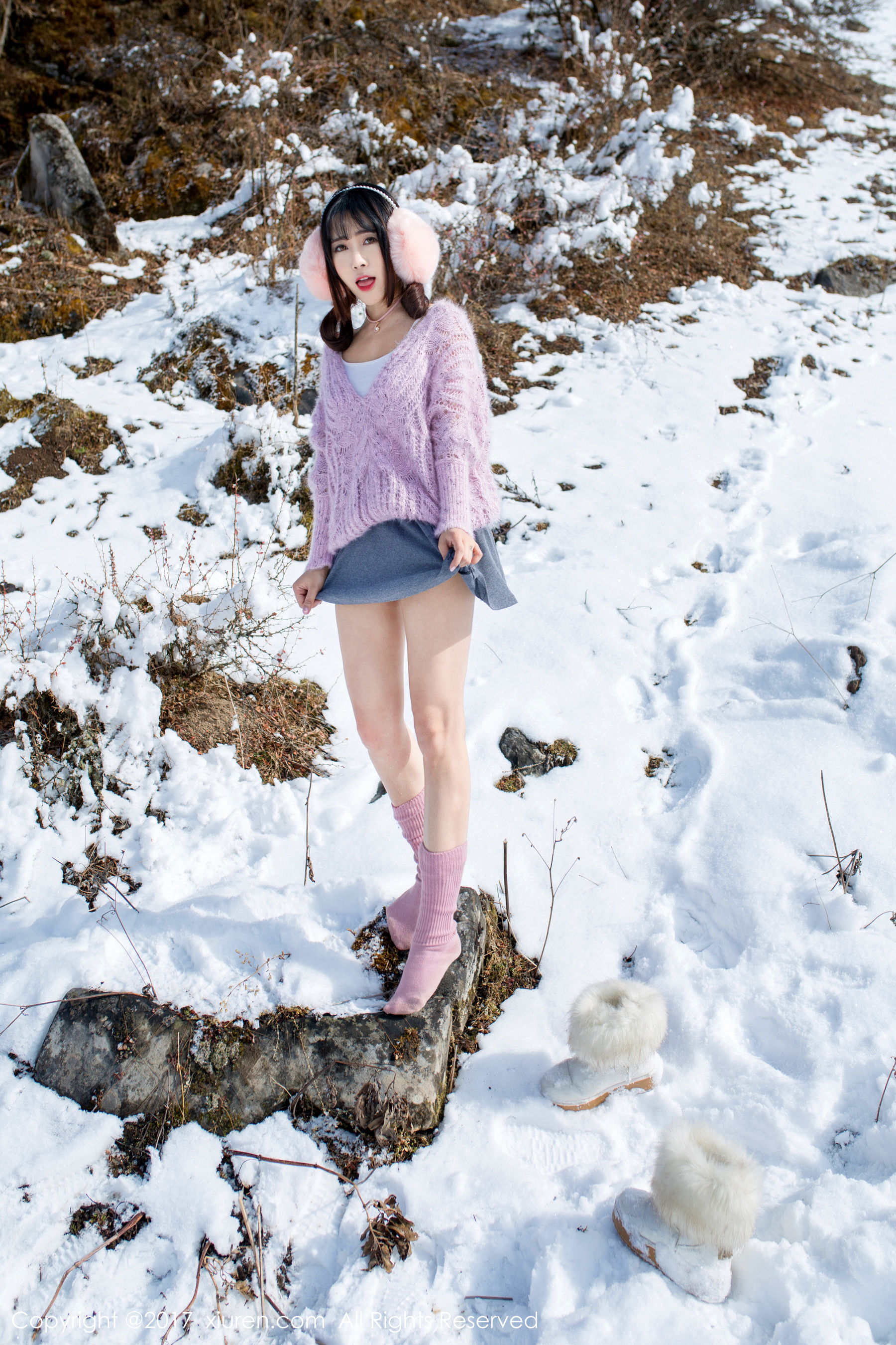 兜豆靓Youlina《冬天雪地人体摄影》 秀人网XIUREN No.720插图9