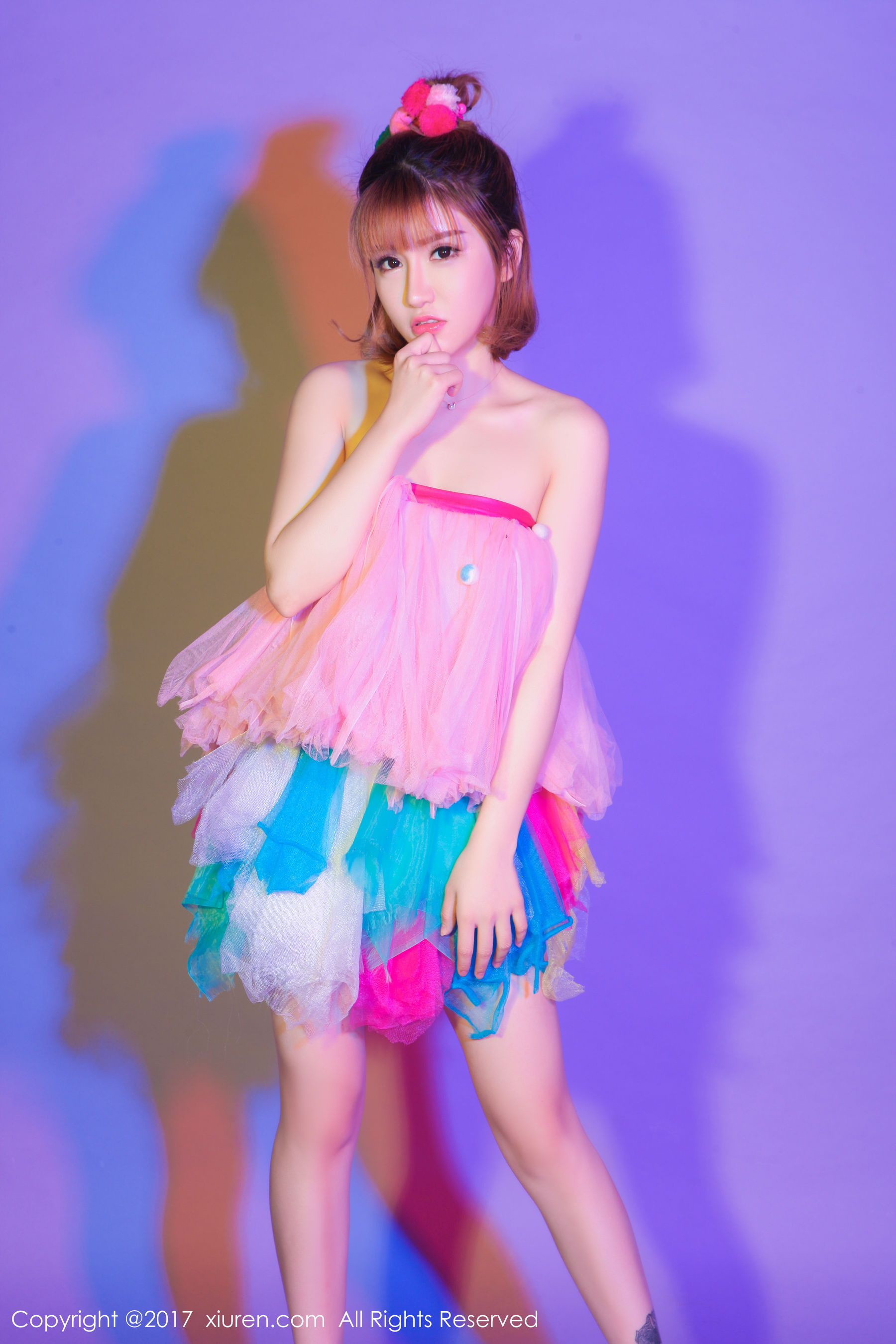 K8傲娇萌萌Vivian《COS超级索尼子+梦幻七彩裙子》 秀人网XIUREN No.722插图1