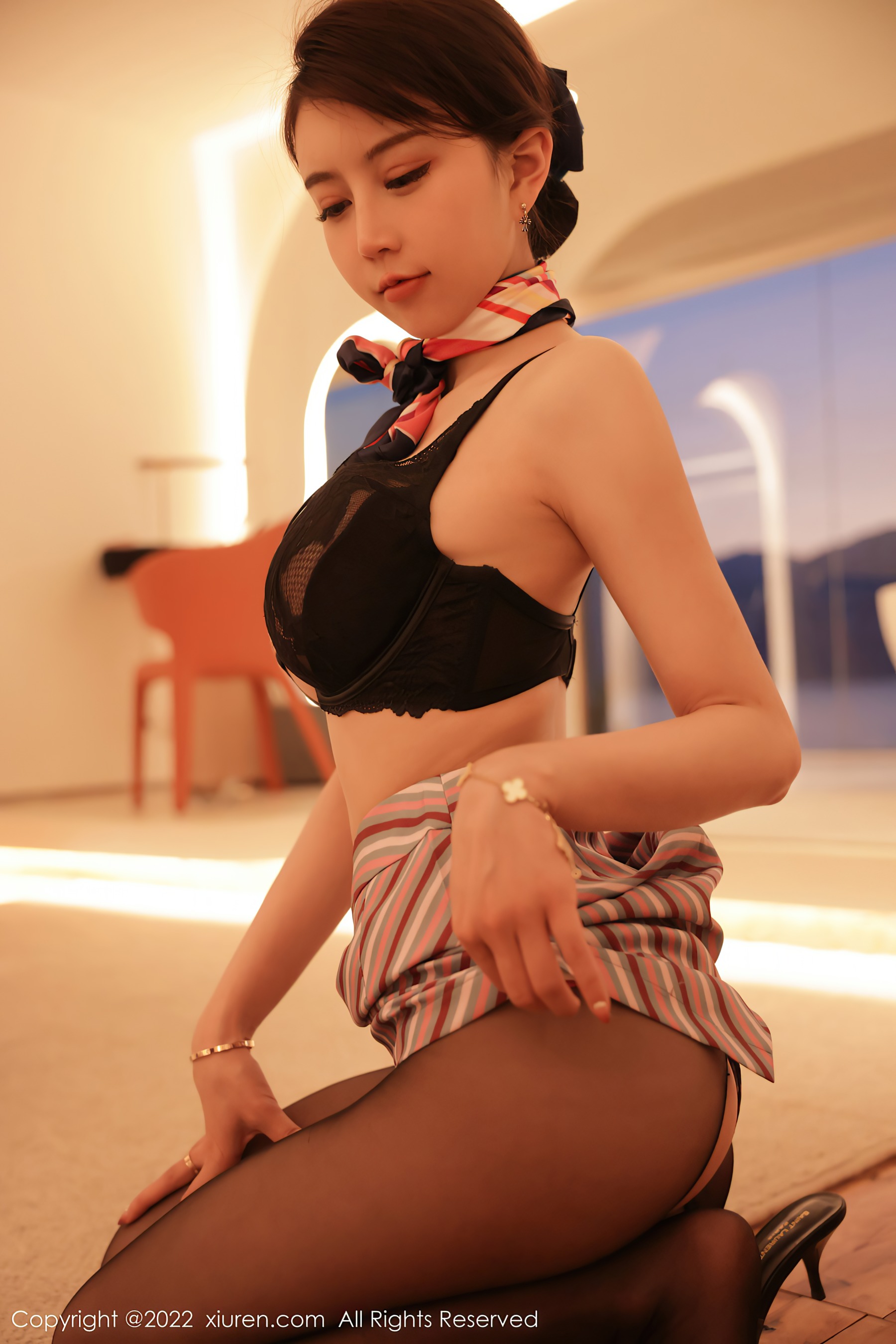 秀人网 No.4824 tina_甜仔 空姐制服蕾丝写真插图9
