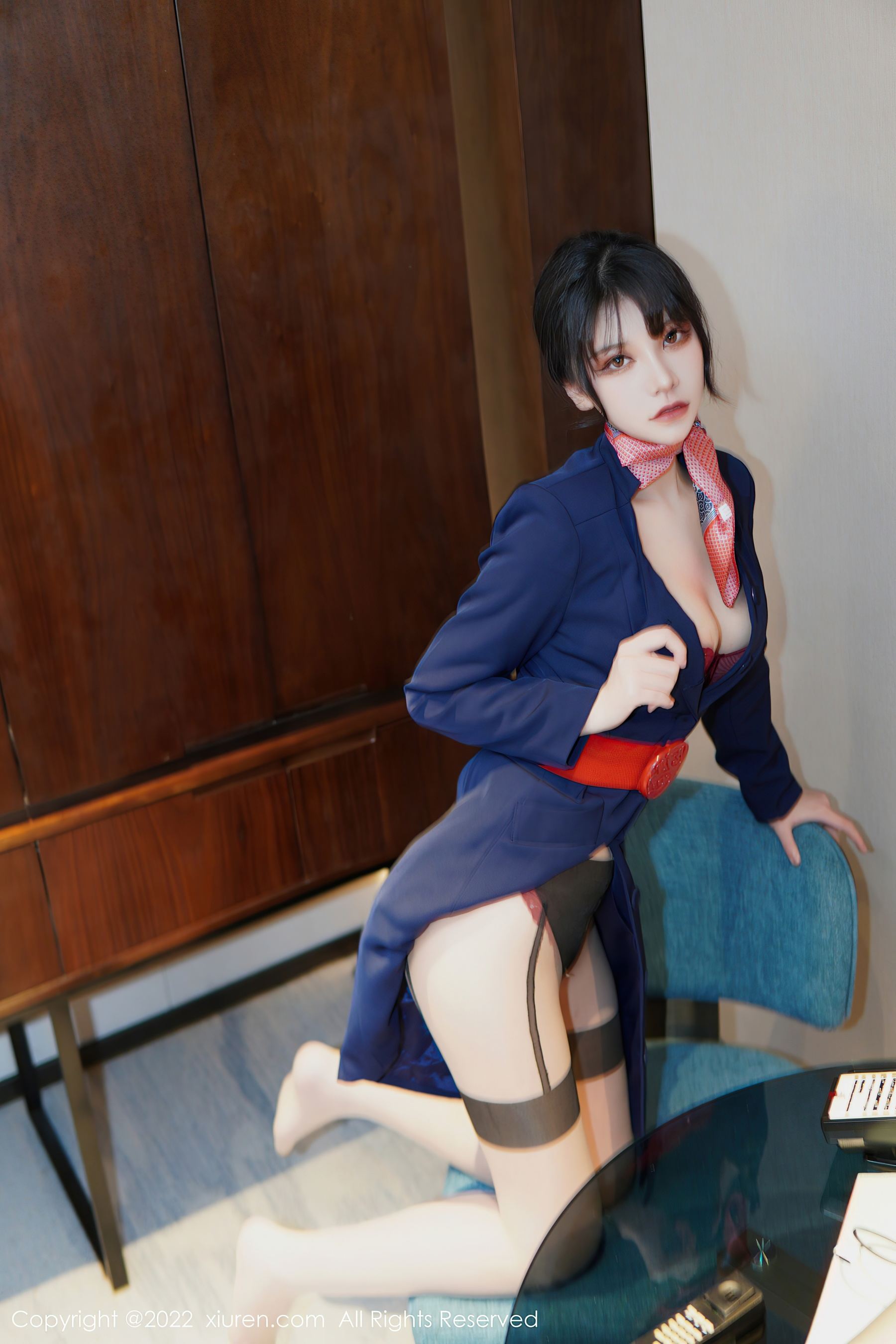 秀人网 No.6048 桃桃子_ 空姐制服插图6