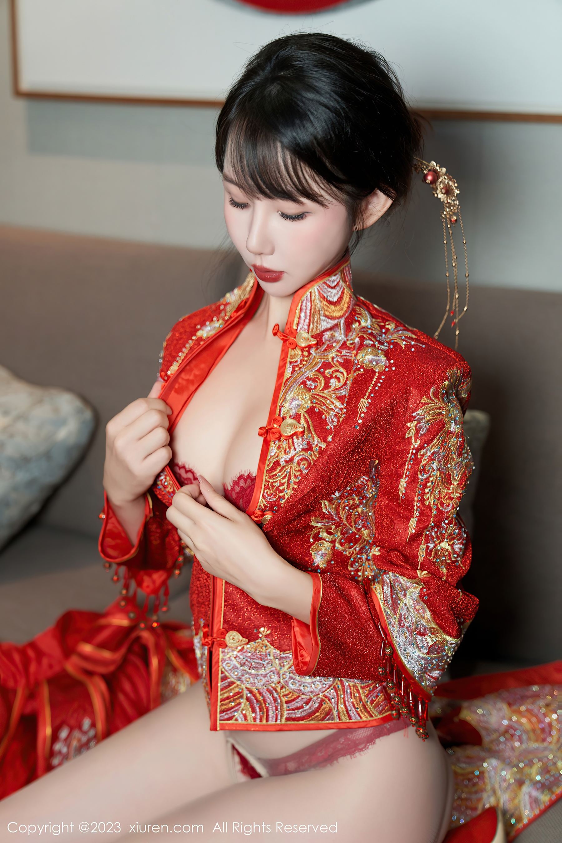 秀人网 No.7729 波巧酱 新娘美腿插图3