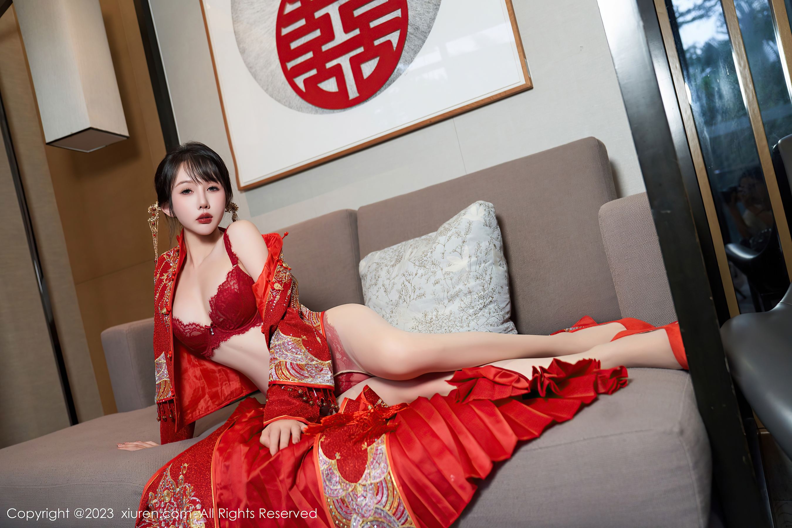 秀人网 No.7729 波巧酱 新娘美腿插图5