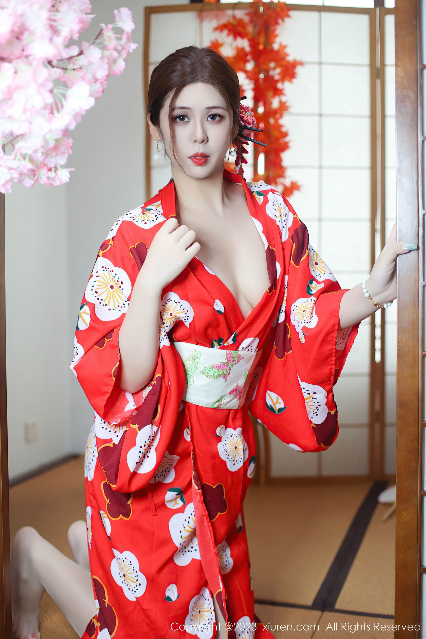 秀人网 No.7736 月野兔美妞 和服美腿插图1