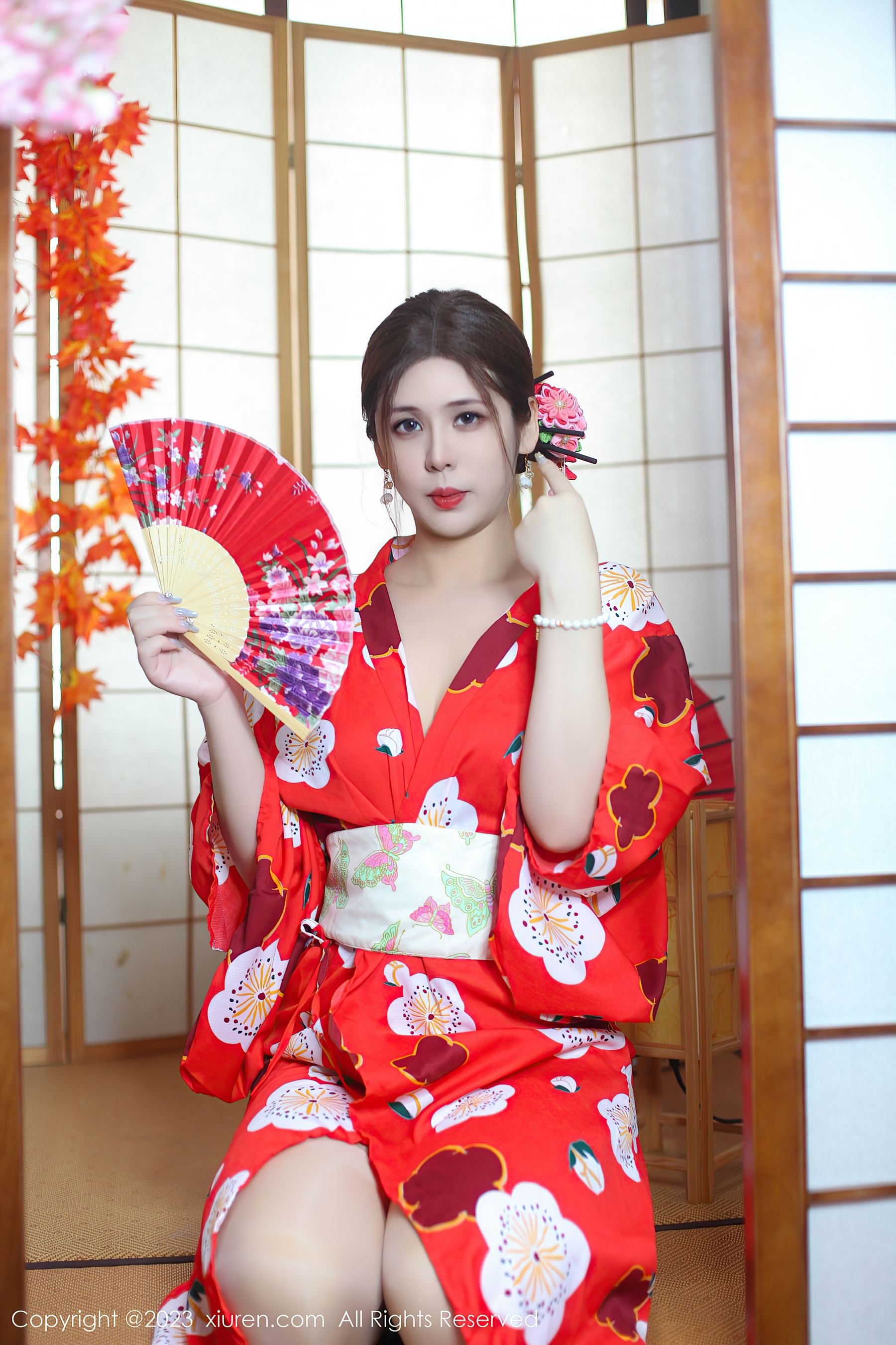 秀人网 No.7736 月野兔美妞 和服美腿插图5