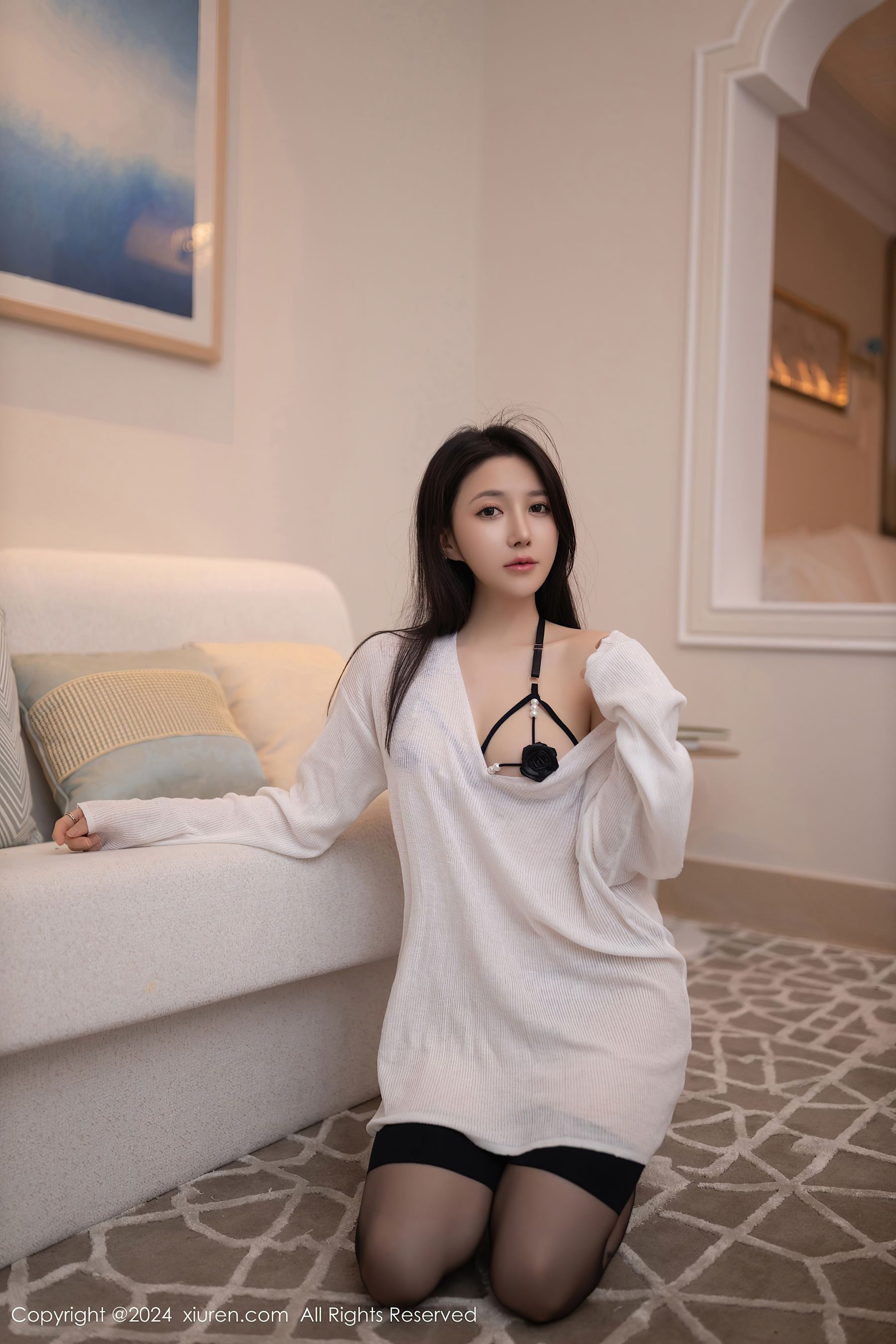 秀人网 No.8709 鱼子酱Fish 黑丝美腿插图2