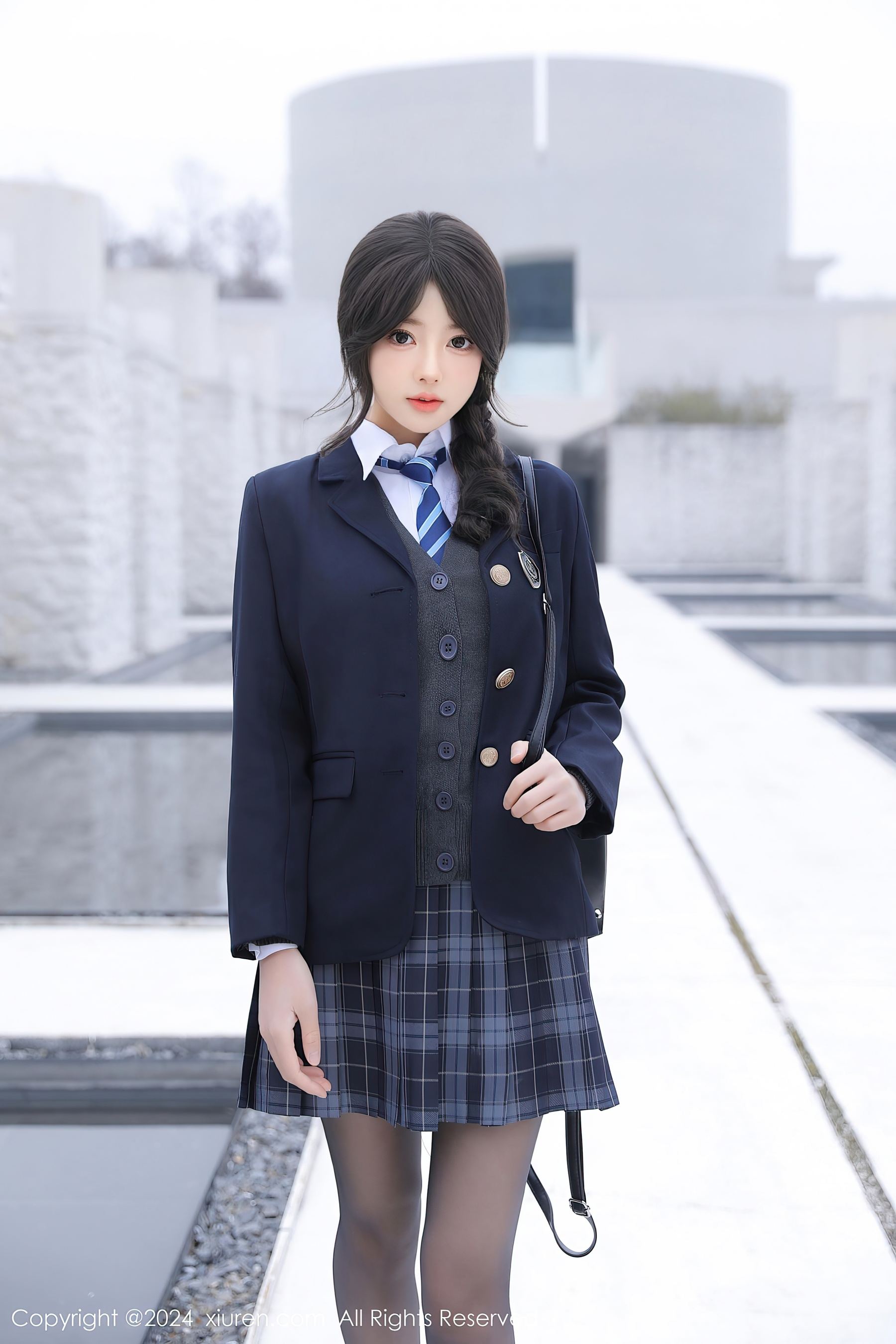 秀人网 No.9693 桃妖夭 黑丝制服插图5