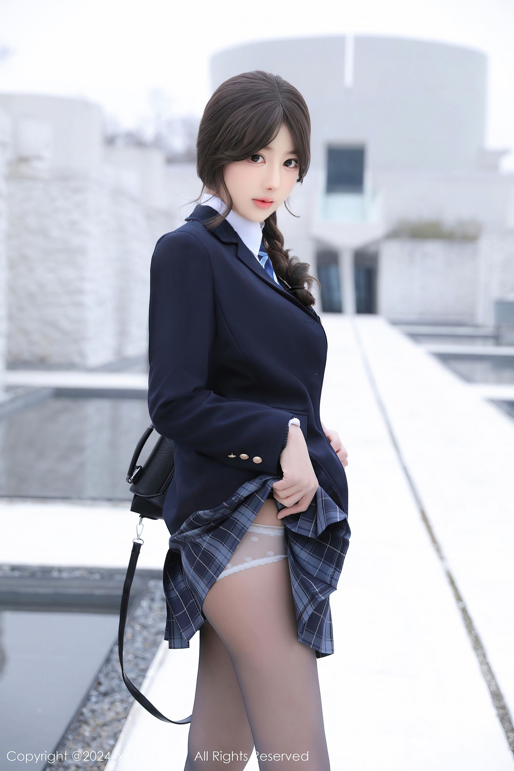 秀人网 No.9693 桃妖夭 黑丝制服插图6