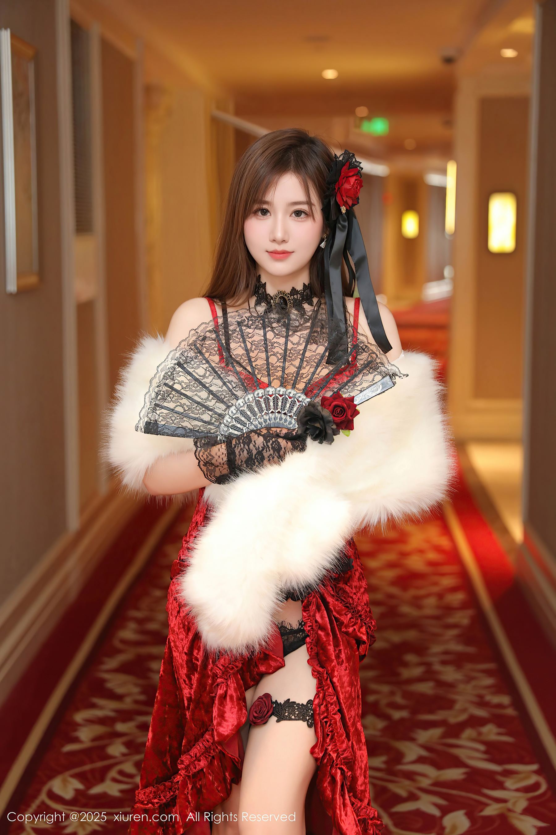 秀人网 No.10140 小肉肉咪 复古红裙插图6