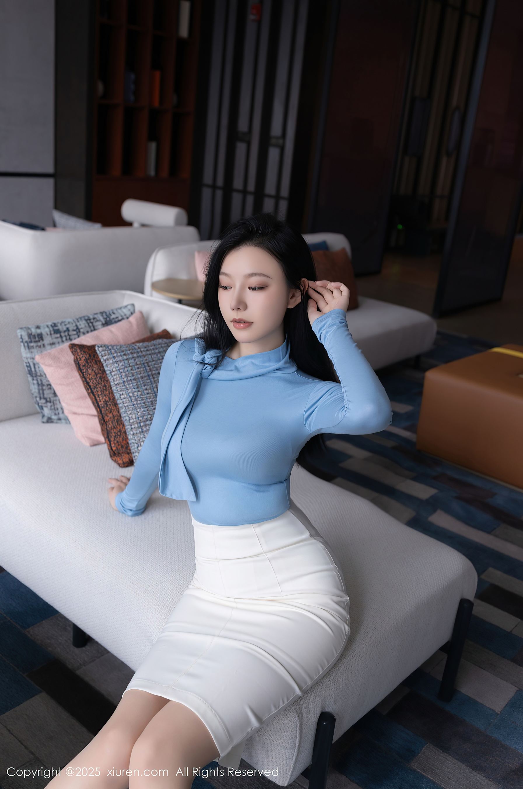 秀人网 No.10424 安然anran 性感蓝色插图5