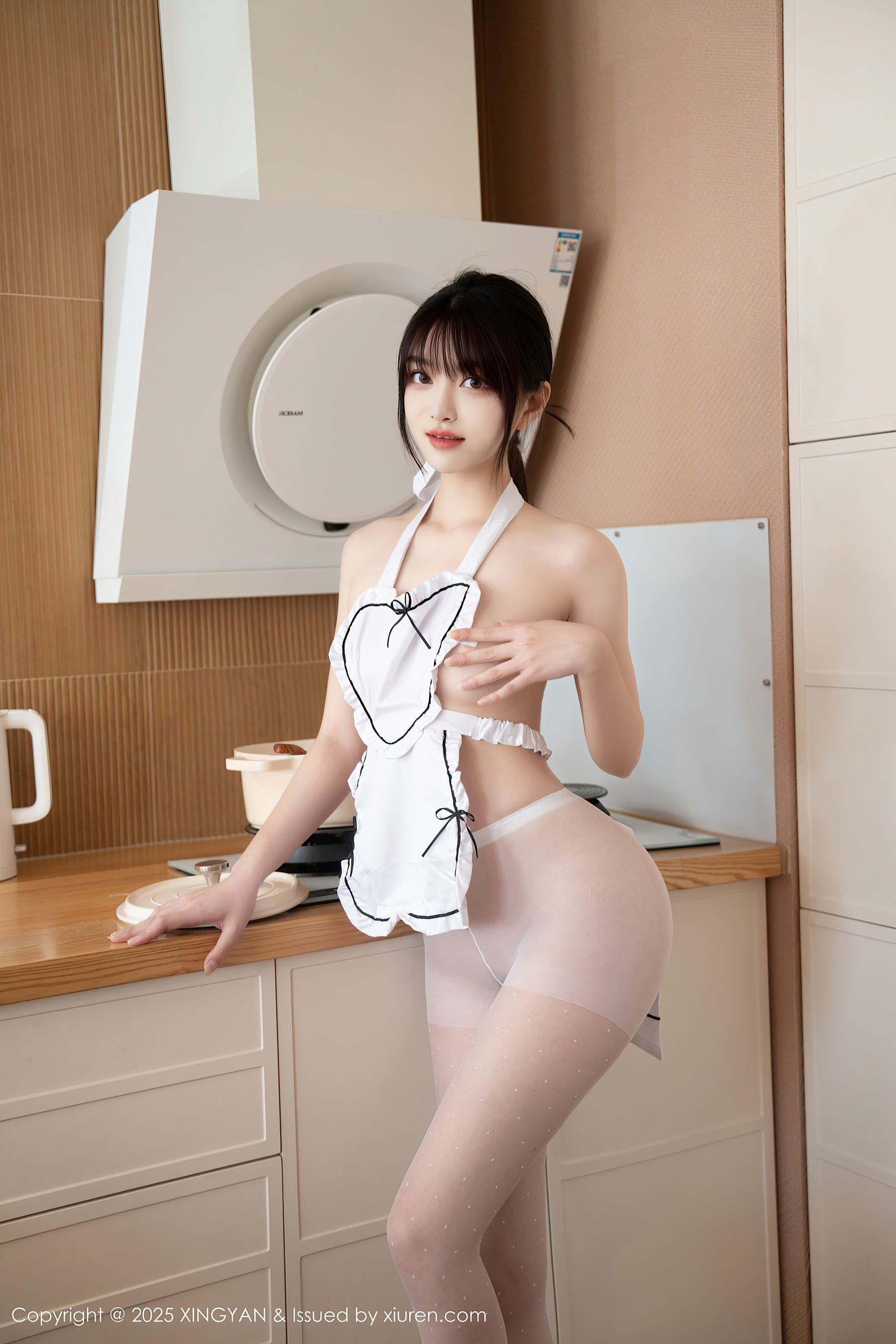 星颜社 VOL.342 白露lulu 白色围裙插图9